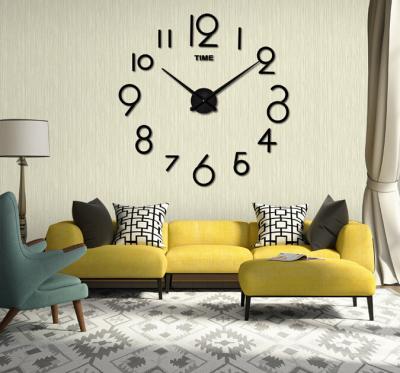 China Large Clock DIY Face Specialty Stores Simple Motionless 3D Wall Clocks Home Decor Watch Quartz Wall Sticker Home Decor Simple Still Life Presents for sale