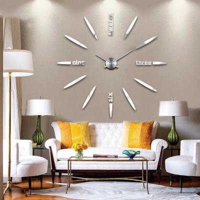 China 3D Creative Removable Wall Clocks EVA Foam DIY Wall Clock + Acrylic Mirror + For Home Bedroom Decor Quartz Aluminum Movement 10CM Support for sale