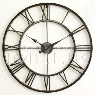 China Antique Metal Art Clock Outdoor Wall Clock 76CM Large Creative European Style Wall Clock Home Decor for sale