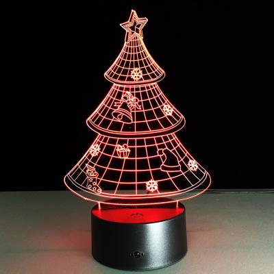 China Decorative 3d Night Light Modern Lamp Changing Color Usb Led Lamp USB Powered And Circuit Design 3pcs AA Battery Box And DC 5V Lighting for sale