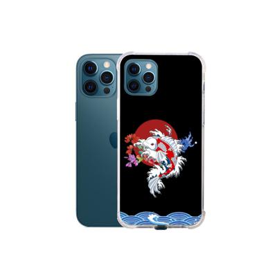 China Shockproof Chinese Auspicious Koi Fish Soft Edge LED Luminous Mobile Phone Case for sale