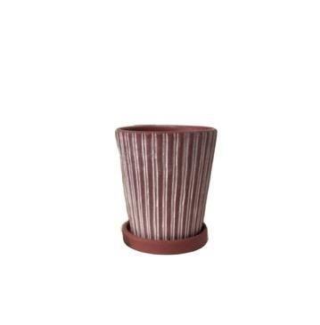 China Minimalist European retro red pottery with basin tray flowerpot simple indoor and outdoor personality filler for sale