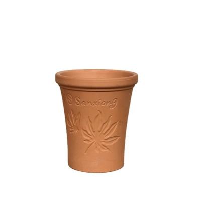 China Red design minimalist nordic embossed fleshy ceramic pot of terracotta with hole in flowerpot for sale