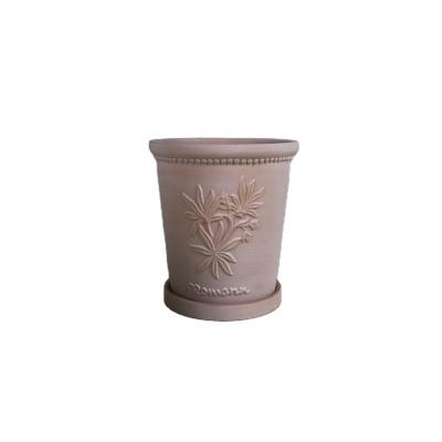 China 2022 Minimalist Pottery New Potted Flower Pot Green Plant Garden Meat Flowerpot Red Relief Basin for sale