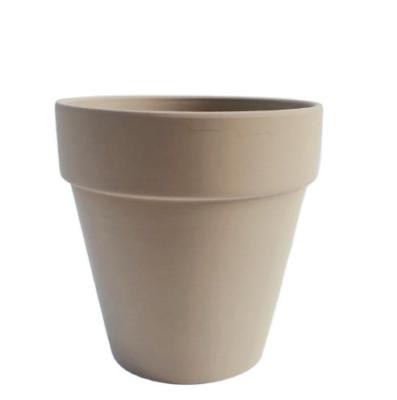 China Modern Succulent Flowerpot Potted Potted Minimalist Coffee Color Indoor Table Top Red Clay Mocha Quality Green Plant Pot With Tray for sale