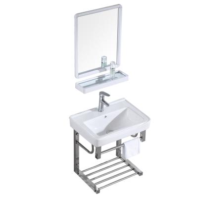 China Modern Design Newest Quality Economic Mirrored Bathroom Sink Plug And Play Cabinet for sale