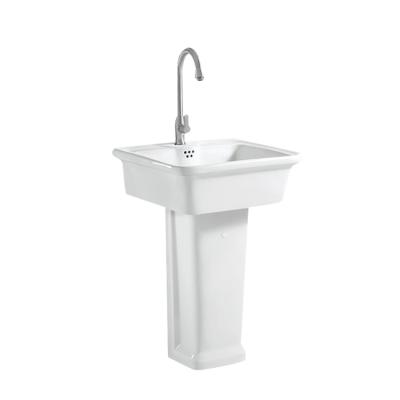 China New Listing Modern High End Rectangular Farmhouse Basin Bathroom White Kitchen Sink for sale