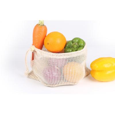 China Fruit Packet Folding Reusable Tecycled Cotton Mesh Net Shopping Bag for sale