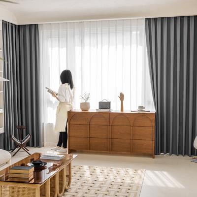 China Blackout Solid Color European And American Style Blackout Window Drapes Curtain Fabric For Hotel for sale