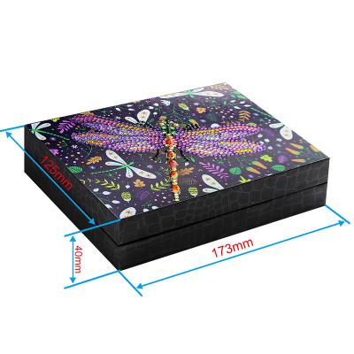 China Eco-friendly Diy Diamond Painting Dragonfly Design Boxes for Cosmetic Box Hand work painting Room Decoration for sale