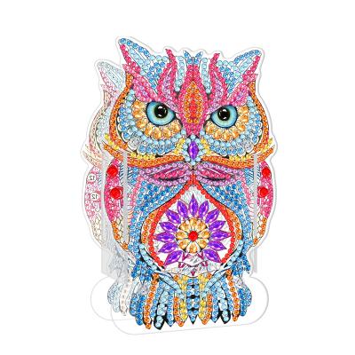 China CLASSIC Animal painting owl Diy diamond painting kits for kids Pen holders for Studying house decor for sale