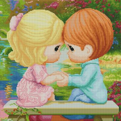 China Cartoon SONGWOO Wholesale Hot Sale Portrait Diamond Embroidery Crystal Rhinestone Couple Hug Diamond Painting Crafts for sale