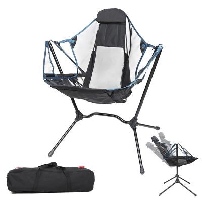 China Contemporary Portable Alu Stargaze Tube Folding Lightweight Outdoor Luxury Recliner Swing Chair with Side Pocket and Cup Holder for Camping for sale