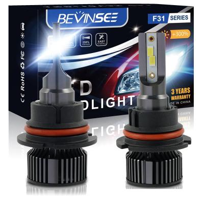 China Bevinsee Solid Aluminum Profile Aircraft Aluminum Profile Super Bright High Power 6000lumen 50W 12V Cheap Car Led Bulbs 9004 Headlights HB1 for sale