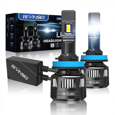 China BEVINSEE 2x H11/H8/H9 Size Super Bright High Low Power H11 H8 H9 Fog Lamp 22000LM 120W LED Headlight Bulbs for sale