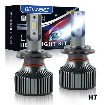 China 6063 Super Bright Bevinsee 2x CSP 60W 8000LM 6000K Aerospace Grade Aluminum Car Truck Pickup H7 LED Headlight Bulb For DAF For Benz For Volvo for sale