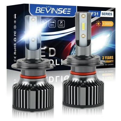 China Bevinsee 2x H7 LED 6000LM 50W Bevinsee Low Profile Aircraft Beam Fog Lamp Solid Aluminum Bulbs Kit For Mercedes W177 W169 W212 W211 C204 166 for sale