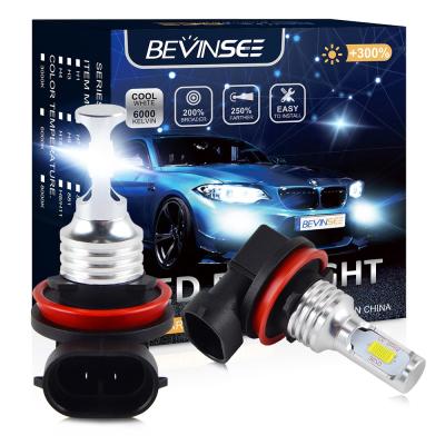 China Bevinsee Led H11 H8 100W Car Front Fog Light Globes Auto Bulbs For Audi A4 Avant B7 B8 2004-2015 H8 H11 for sale