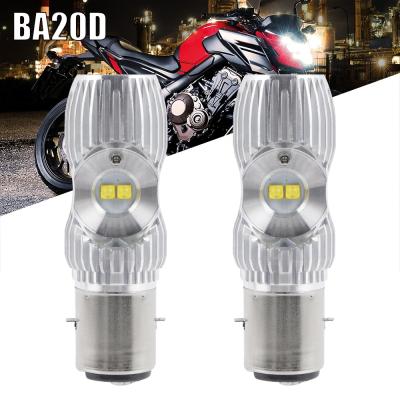 China Bevinsee 2x BA20D H6 S1 S2 LED Headlight Bulb For KTM ATV DC Motorcycle 6000K BA20D Pure White for sale