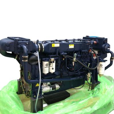 China High quality water cooled diesel marine engine WD12C400-21 stationary power 400hp 2100rpm turbo Weichai WD12 boat pump for sale