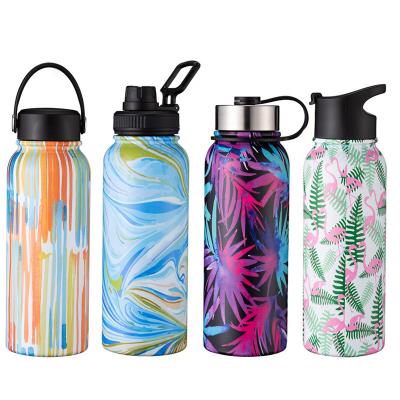 China PORTABLE Hydraulic Insulated Double Wall Vacuum Thermos Flask Stainless Steel Water Bottle Insulated Wide Mouth With Straw Lid for sale