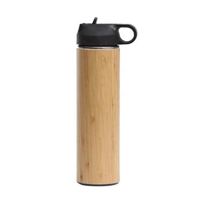 China PORTABLE custom bamboo thermo mug flask bamboo water bottle with new stainless steel bamboo cup for sale