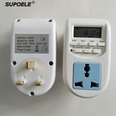 China Multifunctional Digital Time Switch Timer With UK Plug Weekly Programmable Electronic Plug In Timer Switch LCD Display 220V 50Hz 10A 2300W for sale