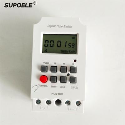 China KG316S AC220V 230V 250V 25A 50 Din 60Hz Rail Digital Seconds Weekly Daily Programmable Timer Switch 99*55*42mm for sale