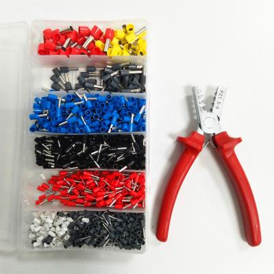 China Crimping Hand Mini Crimping Tool Pliers PZ1.5-6 MM 16-10AWG With 1200PCS Insulated Terminal Block Wire Ferrules Set for sale