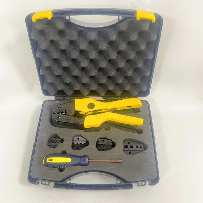 China Customized HS-30J Electric Hand Crimping Crimping Tool Set Wire Crimper Pliers With Screwdriver With 4 Jaws With Box for sale