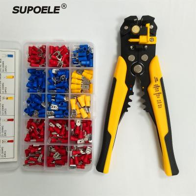 China HS-D1 Multi Function Hand Crimp Tool Pliers 0.2-6.0mm2 Crimping Pliers Wire Stripper With Cutter With TB 280PCS Insulated Set for sale