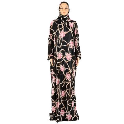 China 2021 new polyester temperament Muslim casual women's long sleeve printed skirt for sale