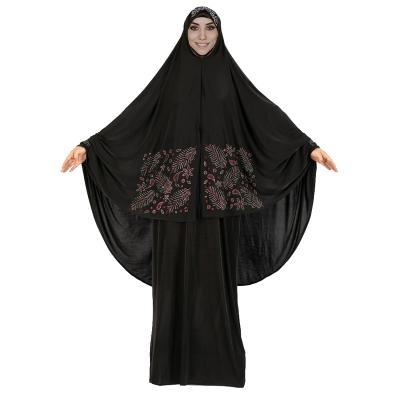 China Muslim Pakistani Hot Pure Color Diamond Abaya Adult Woman Two Piece Loose Sleeve Ripped African Women's Worship Clothing Casual Muslim Women's Maxi Dresses for sale