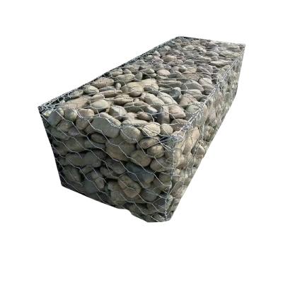 China Plain Weave Galvanized Customizable Stone Gabion Box Cage Rock Gabion Basket For River Protection for sale