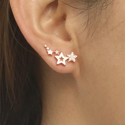 China Hot Selling Simple Elegant Punk Star Women Drop Earrings Soft Exquisite Shiny White Zircon Earring Fashion Female Jewelry for sale