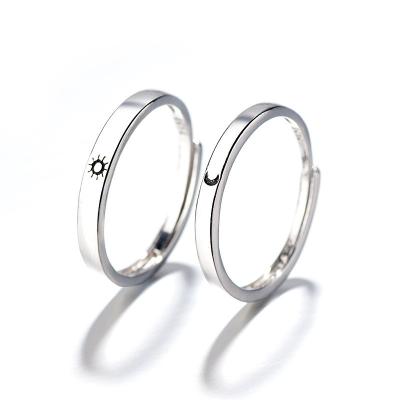 China Simple Romantic Fashion Sun And Moon Rings Adjustable Open Rings Set For Men And Women Couples Ring Set for sale