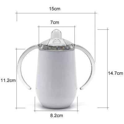 China Stocked 10oz 12oz Mug Stainless Steel Sublimation Insulated Cup Baby Sippy Bottles Mugs For Sublimation With Two Tops And Straws for sale