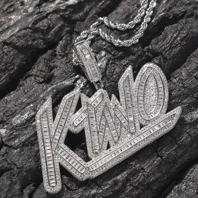 China INS Hot Selling CIO Iced Out Custom Necklace Tennis Charm Letter Personality Name Cuban Chain Necklace for sale