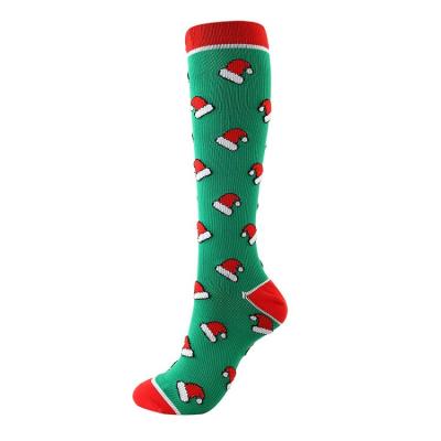 China Amazon Knee High Christmas Festival Sports Breathable Hot Selling Running Athletic Socks for sale