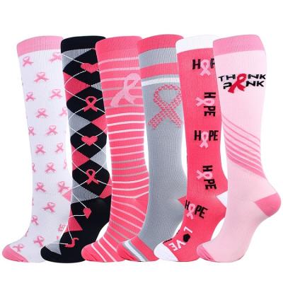 China Women Men Breathable Compression Socks Custom Made Knee Fun High Stockings For Sports Running Sports Nurse for sale