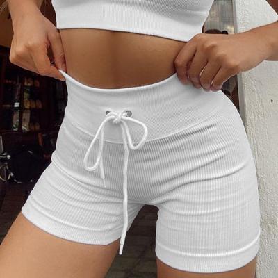 China Breathable Seamless Zipper Drawstring Yoga Shorts Solid Color Sports Fitness Yoga Running Shorts for sale