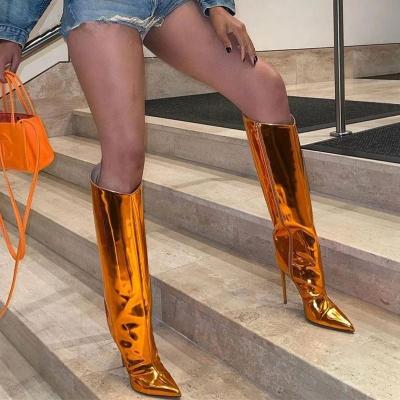 China Fashion Luxury Sexy Pointed Heels Waterproof Female Lady Casual Walking Formal Party Women Patent Leather High Heel Pumps High Boots Shoes for sale