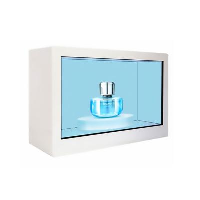 China Product Display Multi Inch 32/43/50 Inch LCD Display Door Transparent Refrigerator Display Stand Transparent Touch Screen Box On Promotion for sale