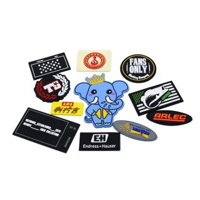 China Garment Shoes Bag Suitcase Accessories Promotional Iron On Garment PVC Rubber Labels 3d Logo Embossed Silicone Patches For Clothing for sale