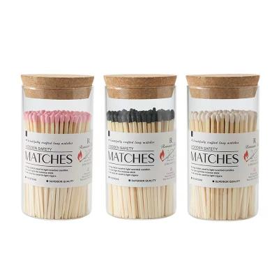 China Candle Jar Accessories DK Wholesale Special Long Stick Wooden Colorful Safety Matches In Bottle Cigar Candle Aromatherapy Match Home Use for sale