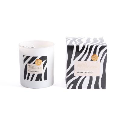 China Birthdays 100% Natural Handmade Decorative Glass Bottle Soy Wax Candle Leopard Print Mug Zebra Print Cups Scented Candles for sale