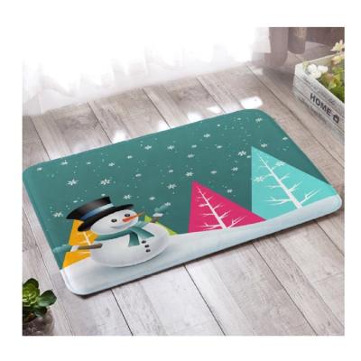 China Hot Selling Washable 3 D Printed Christmas Door Mat Rug Cover From China for sale