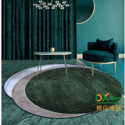 China Washable Custom Living Room Large Bed Room Green Color Round Shape Rug Blanket for Home Decoration China Canton xin carpet for sale