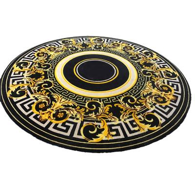 China ITALY HIGH QUALITY HIGH DESIGN washable BRAND CUSTOM MACHINE PRINTED 13 mm THICK BED ROOM LIVING ROOM CARPET AROUND GOLD BLACK CARPET COVER for sale