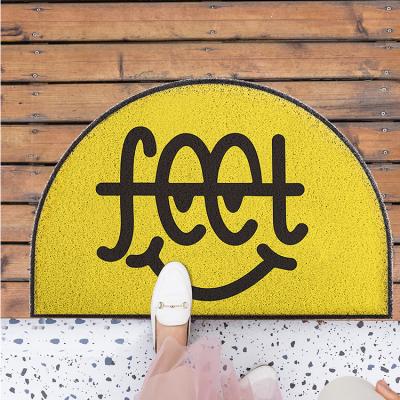 China High Quality Washable Yellow Color Smile Cardboard Door Mat For Home Decoration Carpet Cover From China for sale